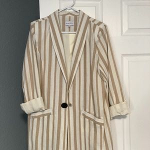 Chriselle J.O.A. striped boyfriend blazer oversized
